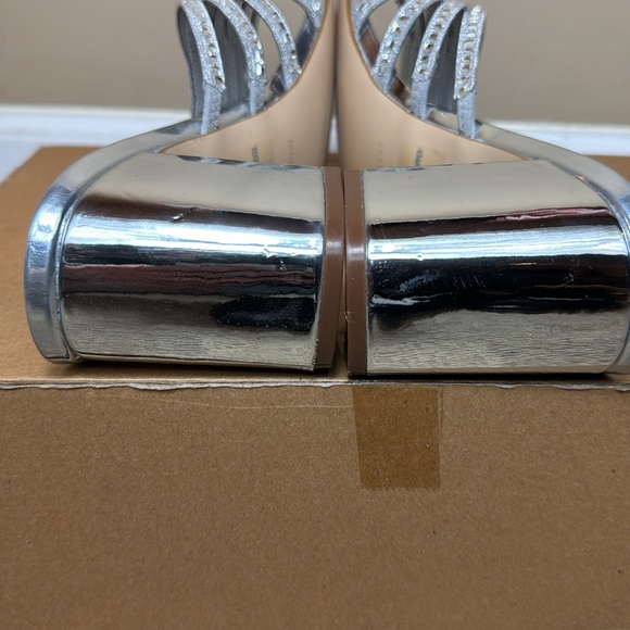 NWOT - NINE WEST Women's Frisky Heeled Sandal, Silver, Size 11M - Picture 11 of 16